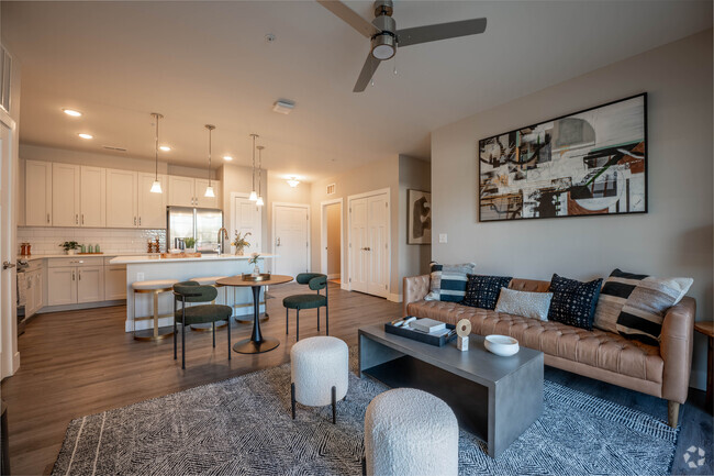 2BR, 2BA - 1,012SF - Living Room - The Madison at Greenwood