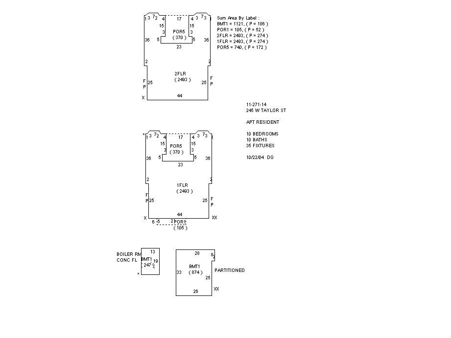 Plano de planta - 245 W Taylor St