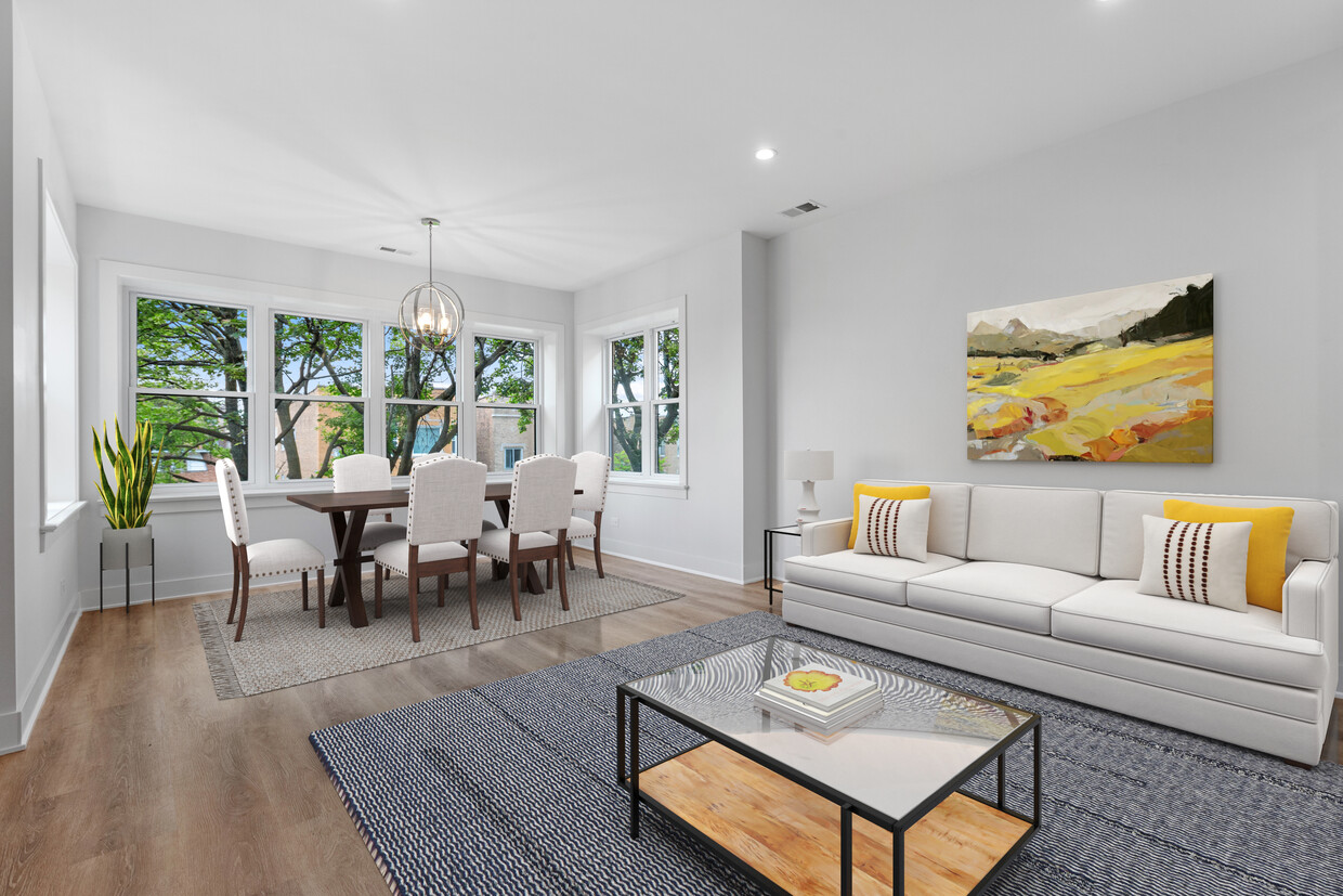 Living room and dining room - 6423 N Washtenaw Ave