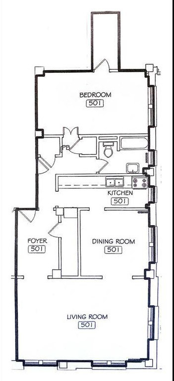 floor plan of 501 - 2615 Park Ave