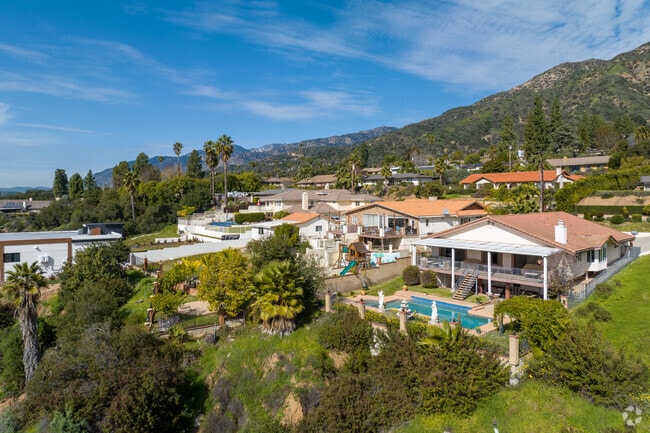 Beautiful homes nestled against the hills of San Gabriel.