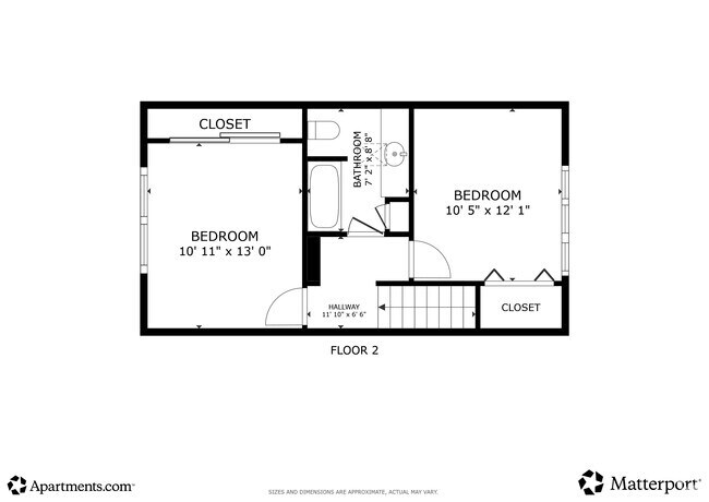 2 habitaciones, 1.5 baños - 93 m² (1000 pies cuadrados) - Piso 2 - Red Mountain Springs