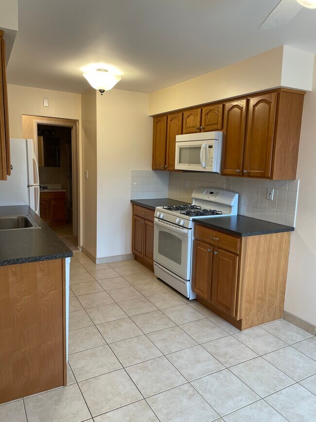 Kitchen with built-in microwave, gas stove and dishwasher - 26 Lincoln Ave