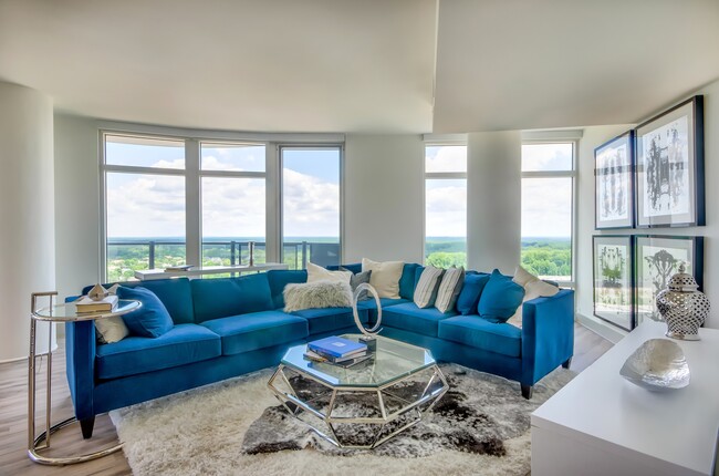 L-shaped couch and coffee table in the living area - Adaire