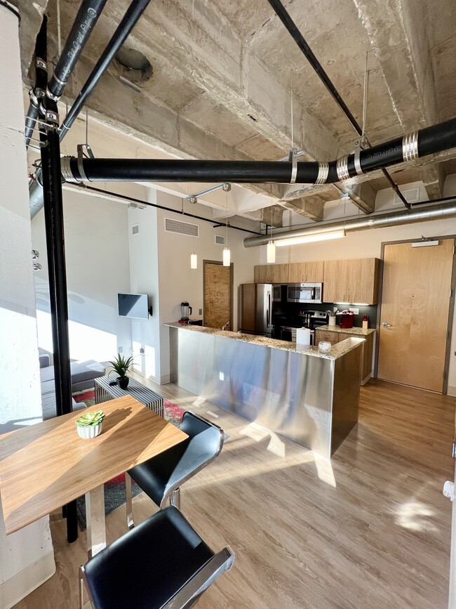 Kitchen - #406 - Carnegie Centre Historic Lofts