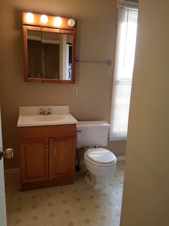 Bathroom has storage above and below sink - 310 S Washington St