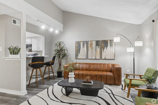 3BR, 2BA - 1,250SF - Living Room - Broadway Villas