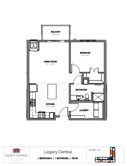 Plano de planta - Legacy Central 55+ Senior Apartments
