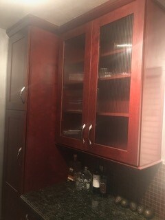 Beautiful glass panel rosewood cabinet - 1861 Pandora Ave