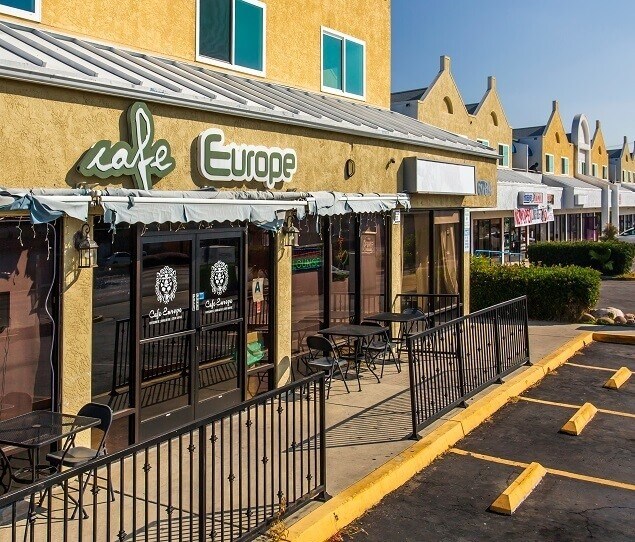 Residents gather for breakfast and lunch at Café Europe, located off El Cajon Boulevard