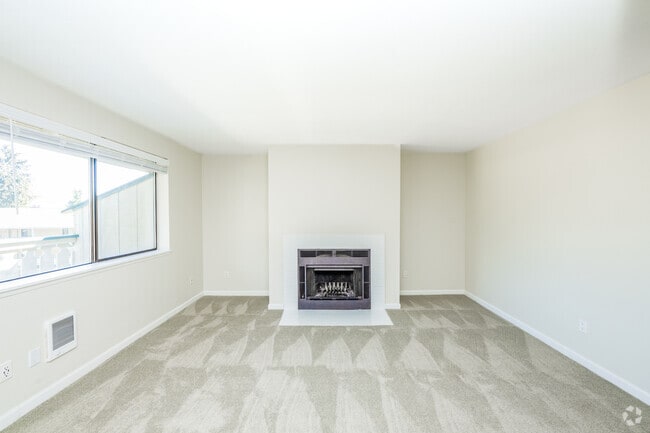 2BR, 1BA - 960SF - Living Room - Swiss Gables