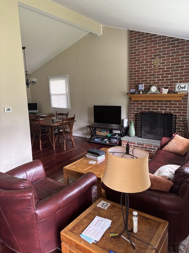 Living room with fireplace - 611 Pin Oak Rd