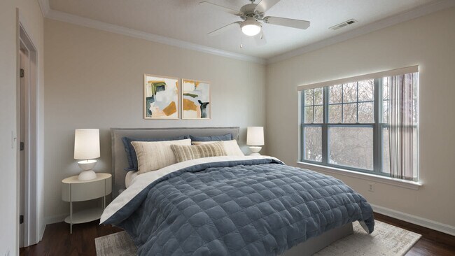 Dormitorio con suelo de superficie dura - Quarry Hills