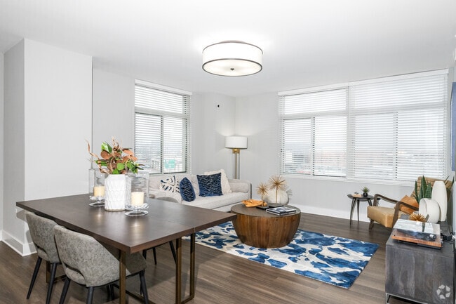 2BR, 2BA - 1,116SF - Living Room, Dining Room - The Clark