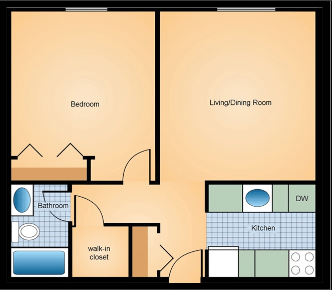 1BR/1BA - Town Square