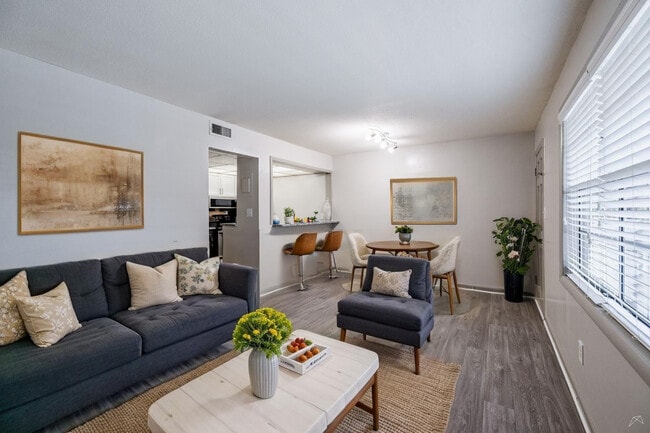 One Bedroom Living Room at Selwyn Flats in Southpark Charlotte, NC - Selwyn Flats
