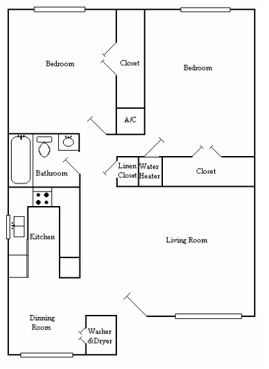 2BD/1 2BA - Pin Oak Park