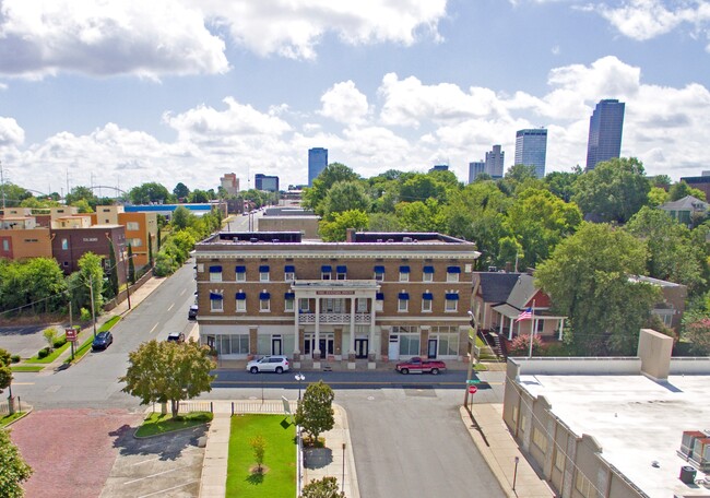 Station House aerial view - 101 S Victory St