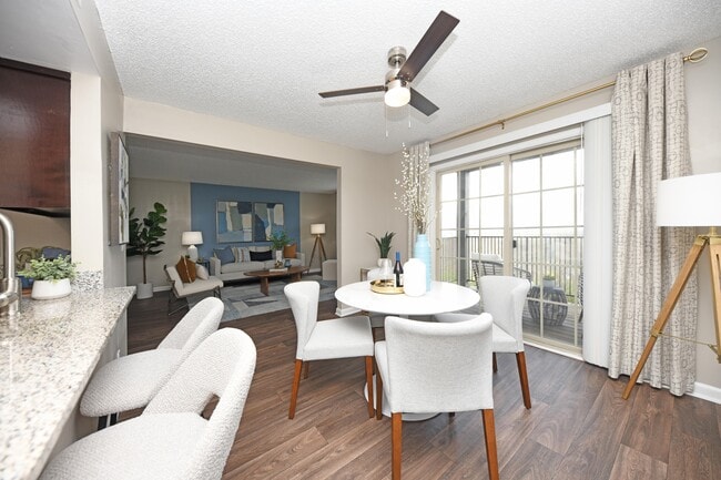 Dining area with hardwood-style flooring - Views of Brentwood