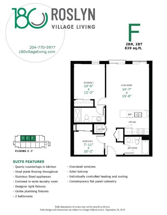 2 Bed 2 Bath - 180 Roslyn