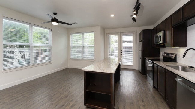 Living Room with Hard Surface Flooring - Union at Carrollton Square
