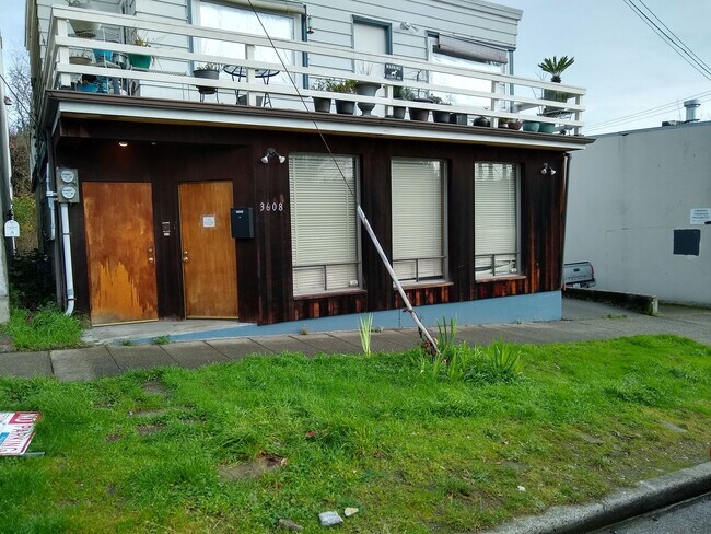 Front of property with apartment and deck above - 3608 2nd Ave NW