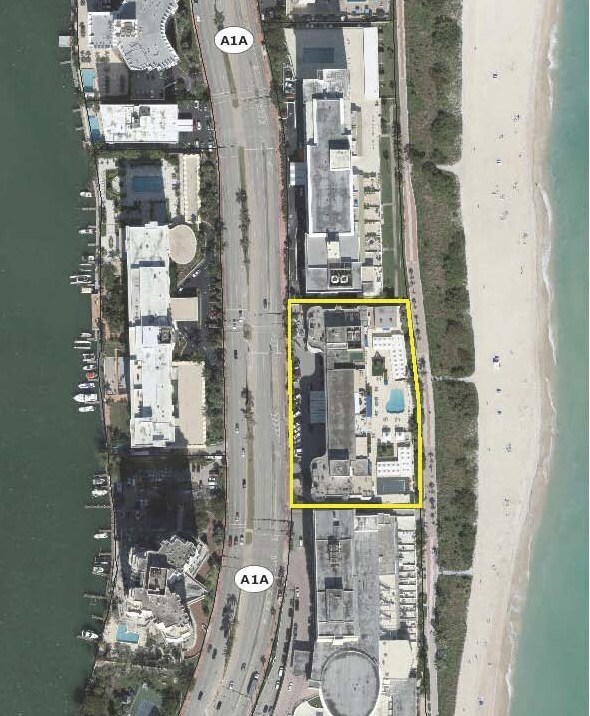 Aerial View - Building Location - 5555 Collins Ave