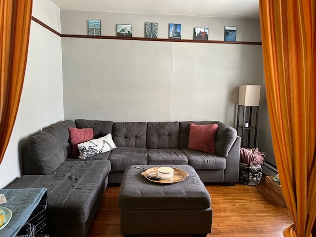 Living room w/HW floors - 547 E Dover St