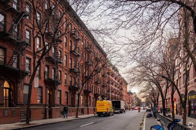 Find a place to live on a quiet side street in Times Square.