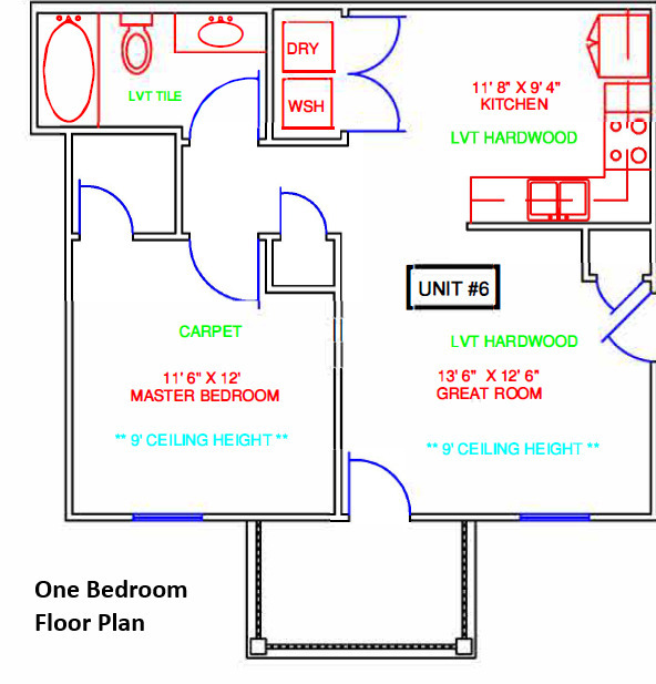 Plano de planta de un dormitorio - Silver Springs