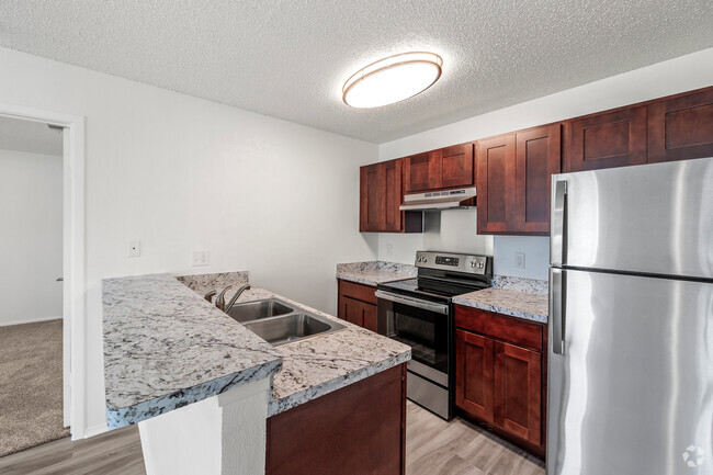 A1 1HAB, 1BA - 650 ft² - Cocina - Heather Ridge Apartments