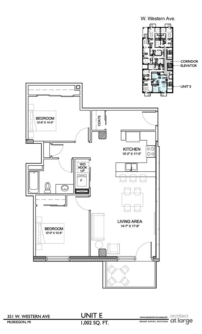Plano de planta E - Lake View Lofts
