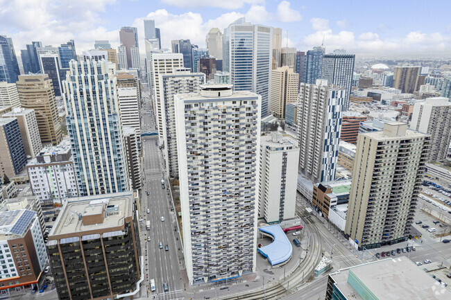 Aerial Photo - Calgary Place Apartments - West