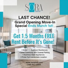 Rent Special Ending Soon - SORA Apartments