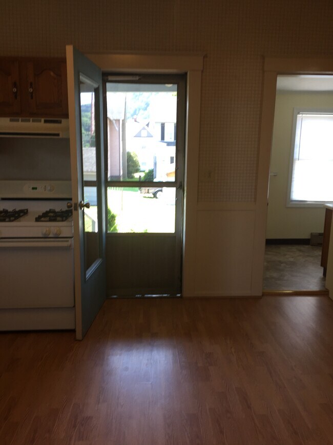Kitchen with porch entry, and bathroom doorway. - 100 Park Ave
