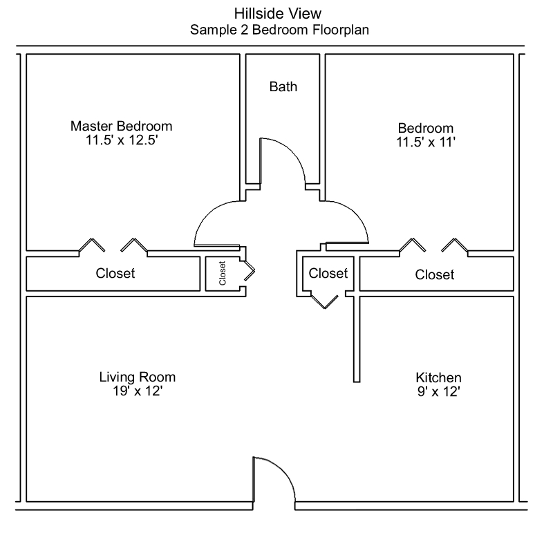 2BR/1BA - Hillside View Apartments