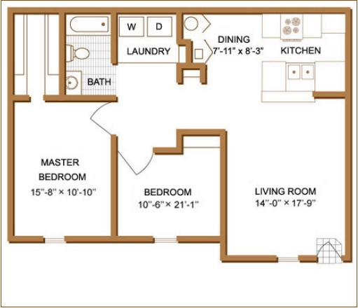 2BR/1BA - Fox Pointe Apartments