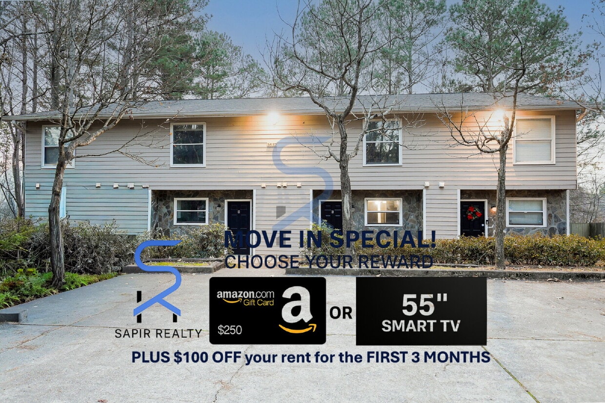 Move in before December 31st and get $100 OFF your rent for the first 3 months — PLUS a $250 Amaz... - Move in before December 31st and choose your reward: a $250 Amazon Gift Card or a 55 Smart TV!