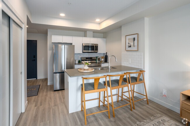 Studio - 420SF - Kitchen - 49th Battalion Apartments