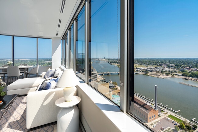 Upriver view - floorplan N - Tower on the Maumee and Ferrara Flats