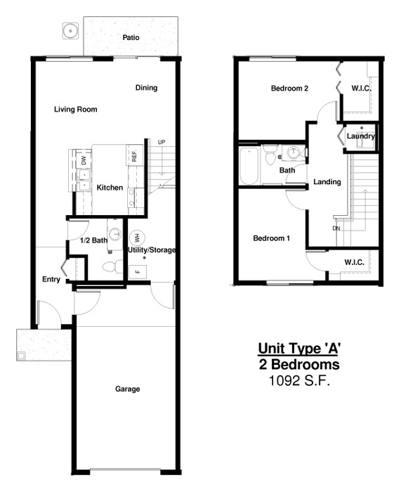 Plano de planta - Brookings Prairie View Townhomes