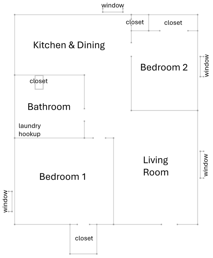 Apartment Layout - 882 N Base Rd