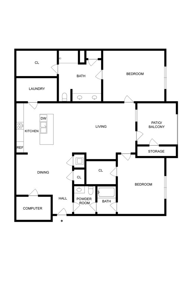 Planos de planta de dos habitaciones 1,622 pies cuadrados. Pie. - The Retreat at Stuart Crossing
