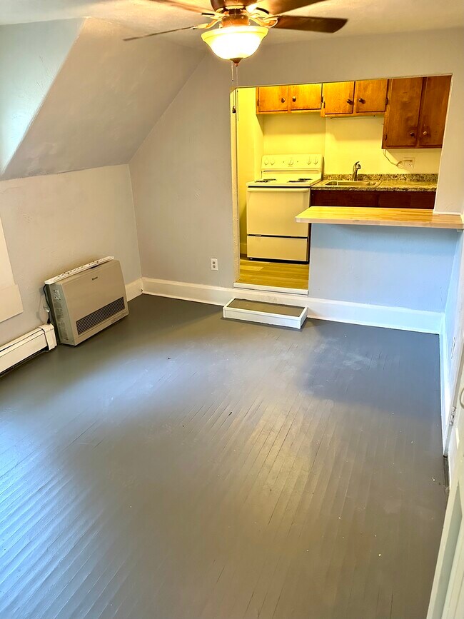 Living room looking to kitchen - 124 School St