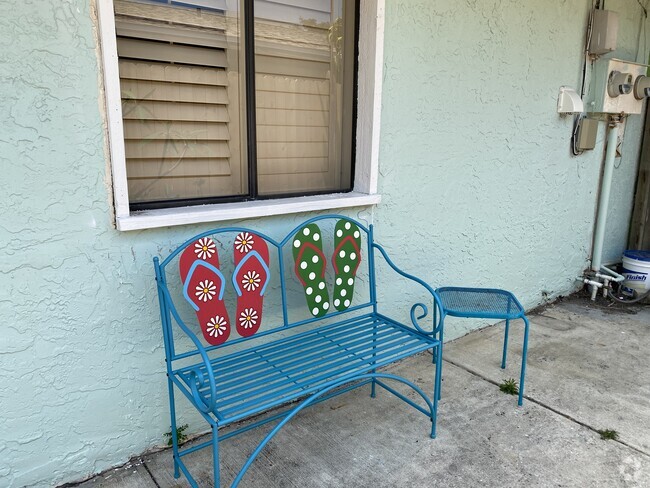 Welcome to our beach house garden area with propane grill - 228 Jackson Ave