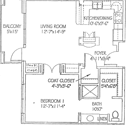 1BR/1BA - Washington Court Apartments