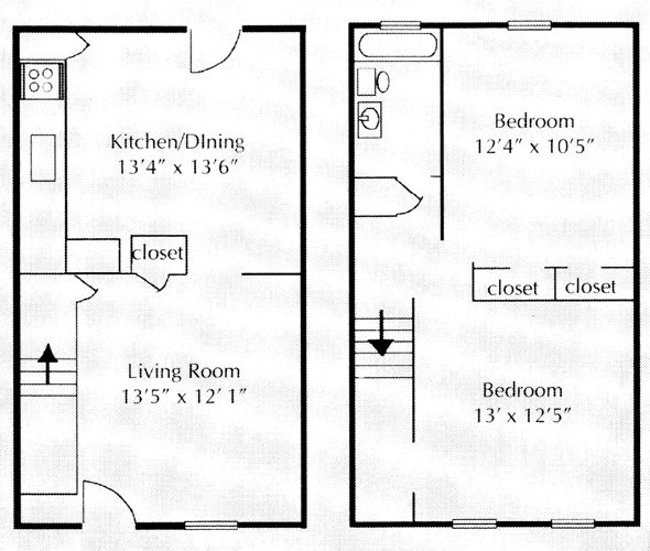 2BR/1BA - Eastgate Townhomes