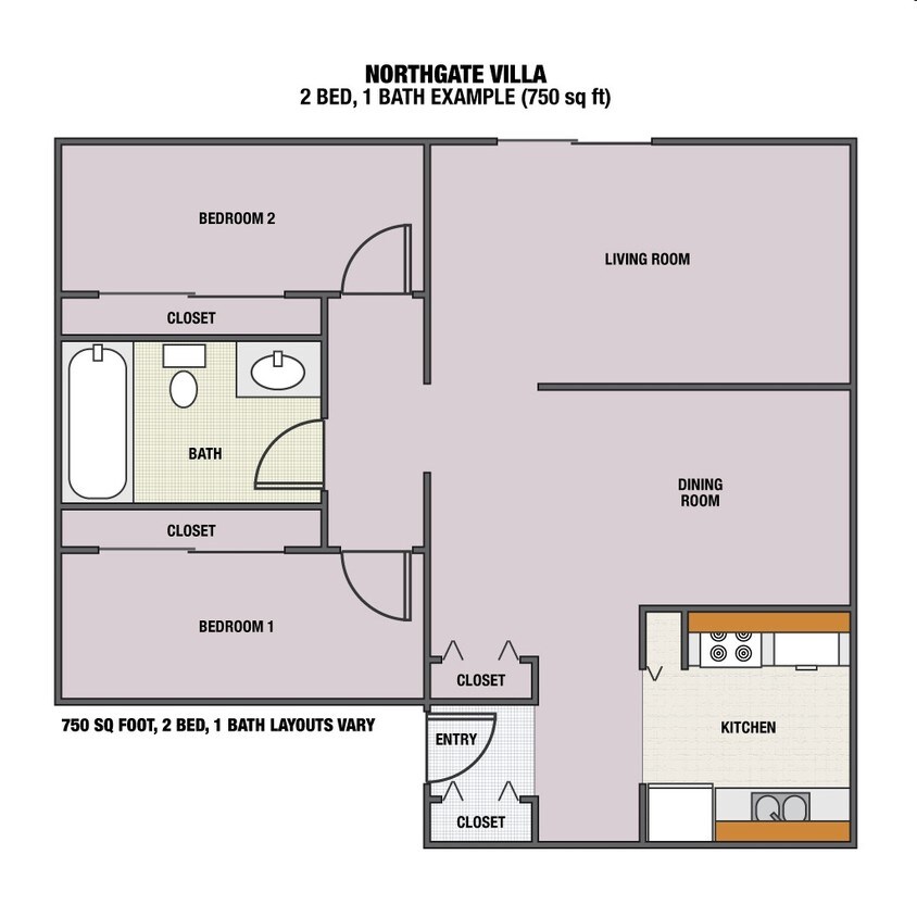 2HAB/1BA - Northgate Villa Apartments