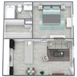 One Bedroom, One Bathroom, 425 SQFT