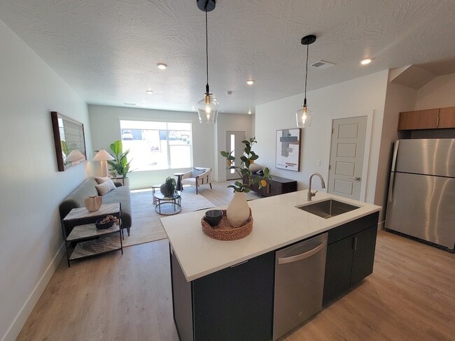 Kitchen and Living Room - The Ash Apartments & Townhomes